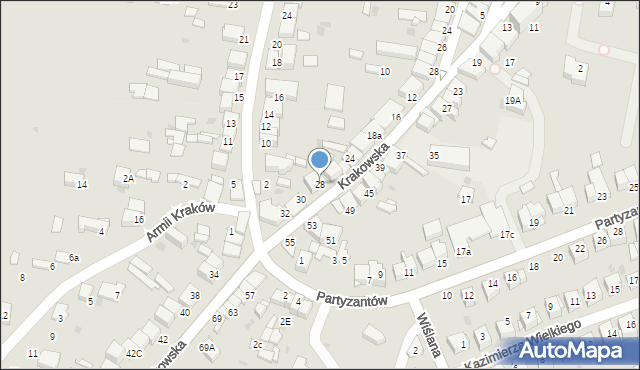 Proszowice, Krakowska, 28, mapa Proszowice