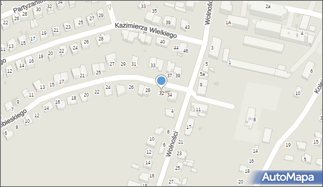 Proszowice, Króla Jana III Sobieskiego, 32, mapa Proszowice