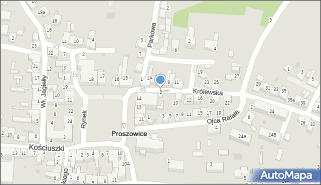 Proszowice, Królewska, 2, mapa Proszowice