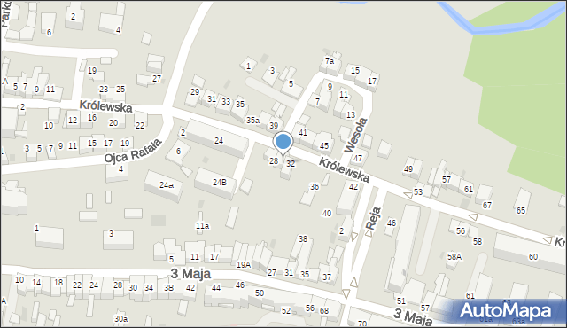 Proszowice, Królewska, 30, mapa Proszowice