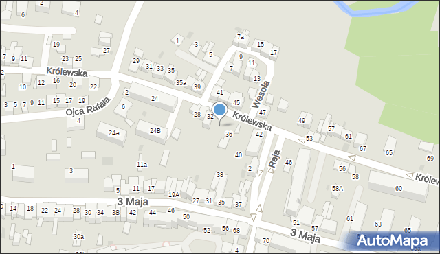 Proszowice, Królewska, 34, mapa Proszowice