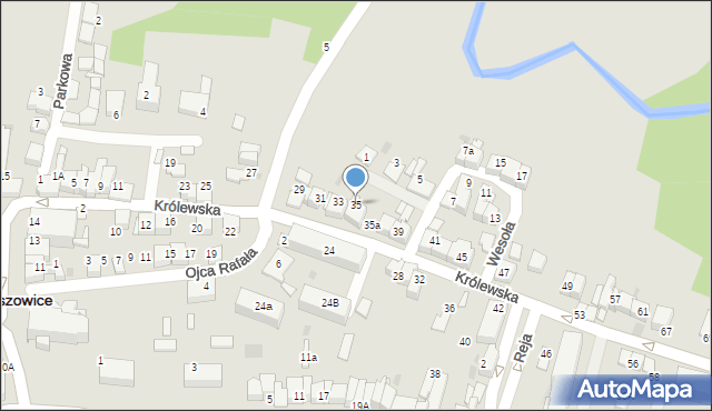 Proszowice, Królewska, 35, mapa Proszowice