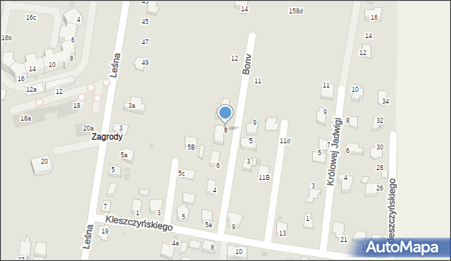 Proszowice, Królowej Bony, 8, mapa Proszowice