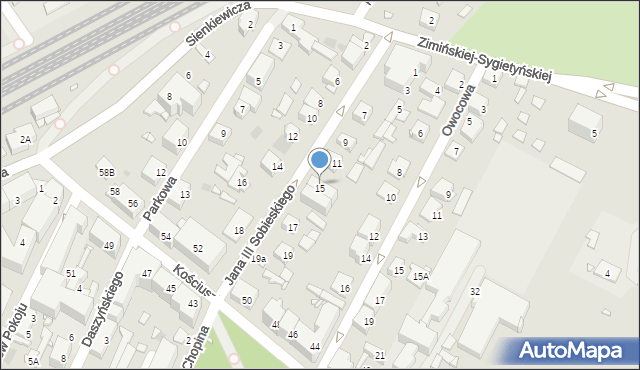 Pruszków, Króla Jana III Sobieskiego, 15, mapa Pruszków