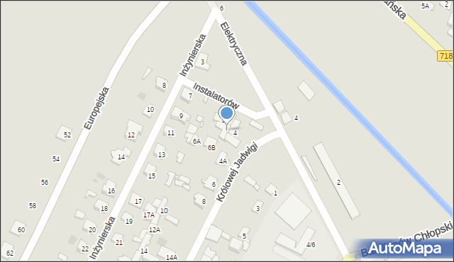 Pruszków, Królowej Jadwigi, 2a, mapa Pruszków