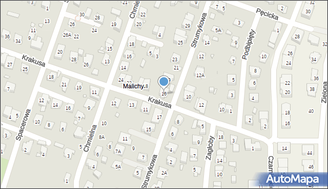 Pruszków, Krakusa, 16, mapa Pruszków