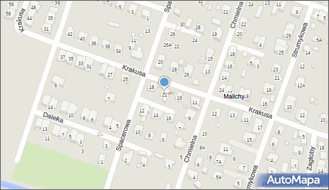 Pruszków, Krakusa, 21, mapa Pruszków