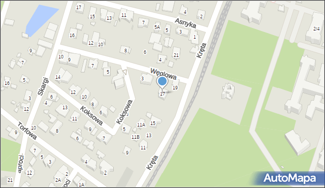 Pruszków, Kręta, 17, mapa Pruszków