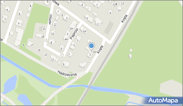 Pruszków, Kręta, 3b, mapa Pruszków