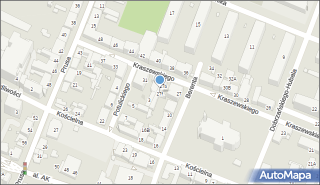 Pruszków, Kraszewskiego Józefa Ignacego, 27e, mapa Pruszków