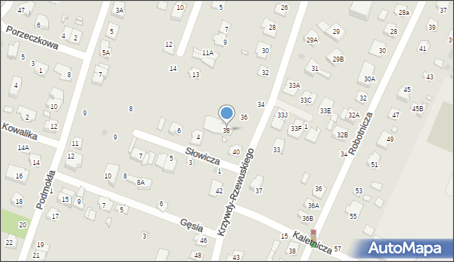 Pruszków, Krzywdy-Rzewuskiego Edmunda, 38, mapa Pruszków