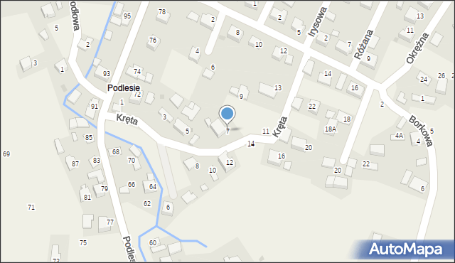 Przeciszów, Kręta, 7, mapa Przeciszów