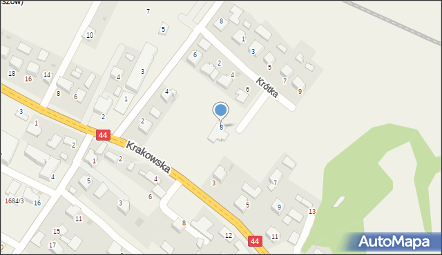 Przeciszów, Krótka, 8, mapa Przeciszów