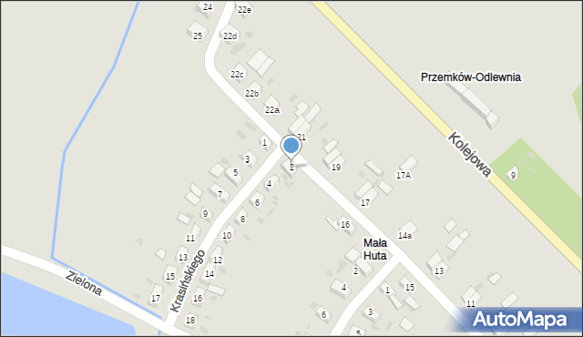 Przemków, Krasińskiego, 2, mapa Przemków