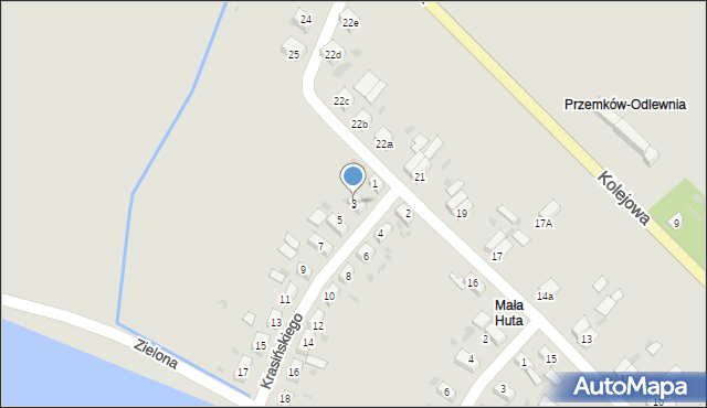 Przemków, Krasińskiego, 3, mapa Przemków