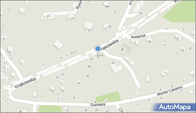 Przemyśl, Krakowska, 22, mapa Przemyśla