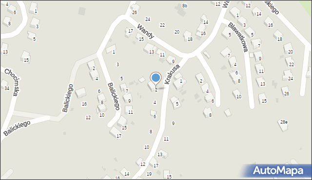 Przemyśl, Krakusa, 2, mapa Przemyśla