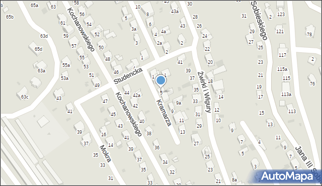 Przemyśl, Kramarza Waleriana, 5, mapa Przemyśla