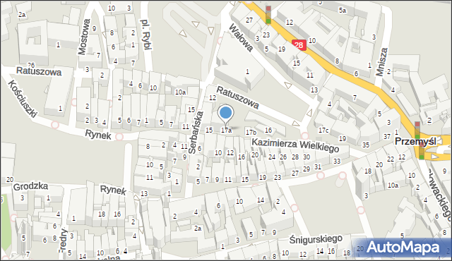 Przemyśl, Króla Kazimierza Wielkiego, 17a, mapa Przemyśla