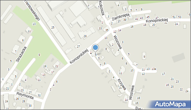 Przemyśl, Krzywa, 3, mapa Przemyśla