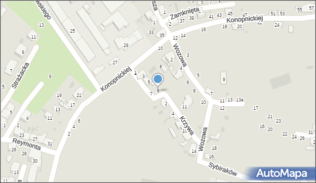 Przemyśl, Krzywa, 9, mapa Przemyśla