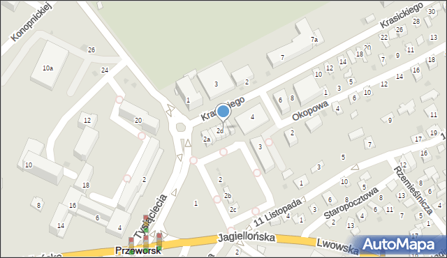 Przeworsk, Krasickiego Ignacego, bp., 2e, mapa Przeworsk