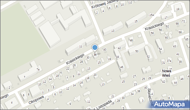 Przeworsk, Krasickiego Ignacego, bp., 36, mapa Przeworsk