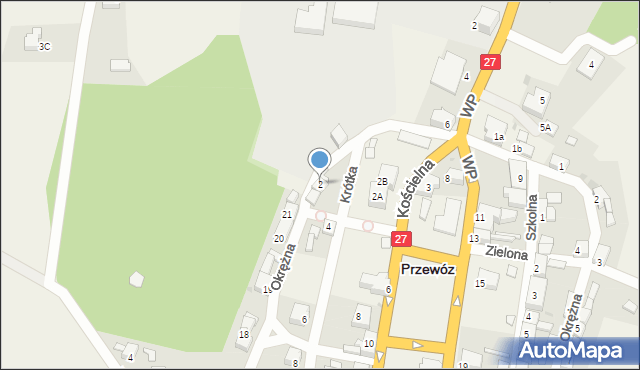 Przewóz, Krótka, 2, mapa Przewóz
