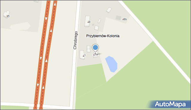 Przybiernów, Króla Bolesława Chrobrego, 47A, mapa Przybiernów