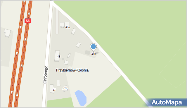 Przybiernów, Króla Bolesława Chrobrego, 48b, mapa Przybiernów