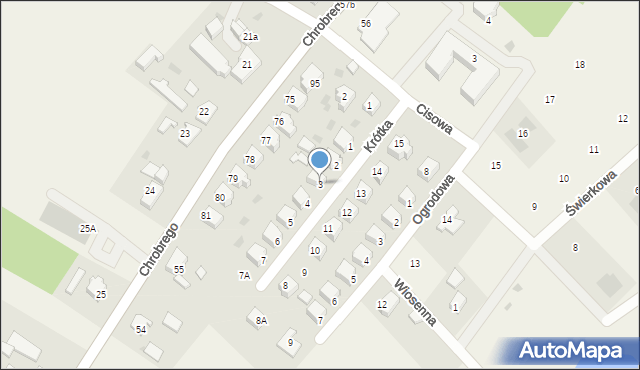 Przybiernów, Krótka, 3, mapa Przybiernów