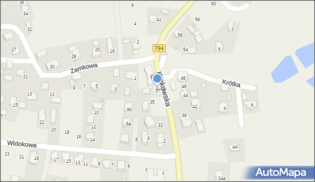 Przybysławice, Krakowska, 37, mapa Przybysławice