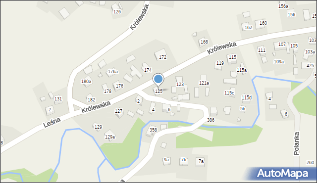 Przysietnica, Królewska, 125, mapa Przysietnica