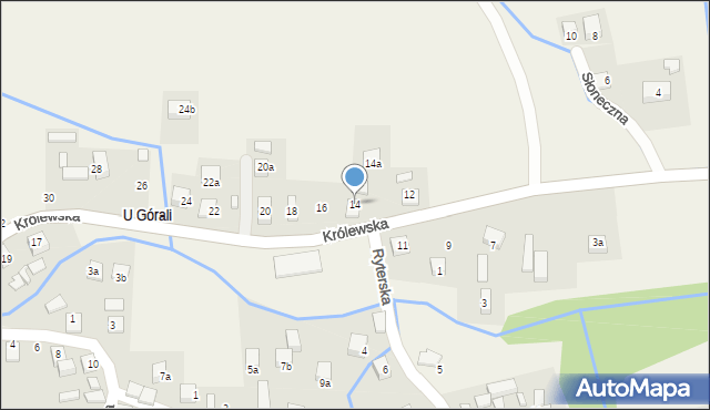 Przysietnica, Królewska, 14, mapa Przysietnica
