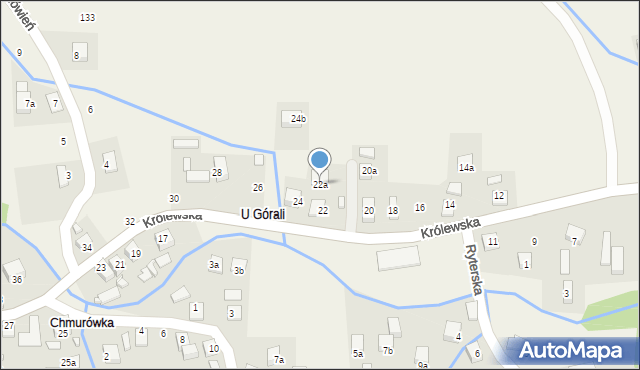 Przysietnica, Królewska, 22a, mapa Przysietnica