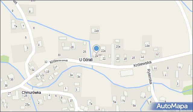 Przysietnica, Królewska, 24, mapa Przysietnica