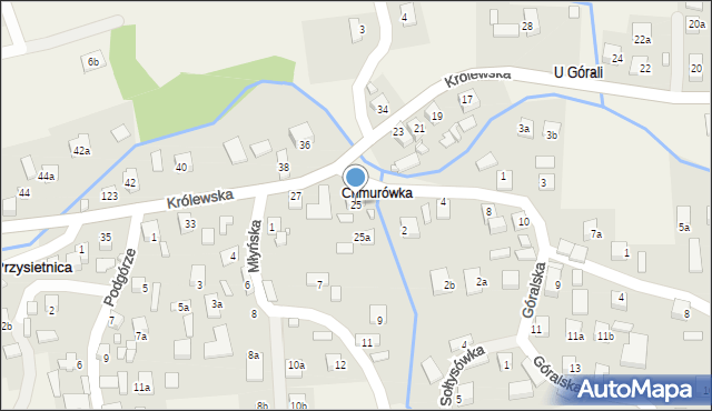 Przysietnica, Królewska, 25, mapa Przysietnica