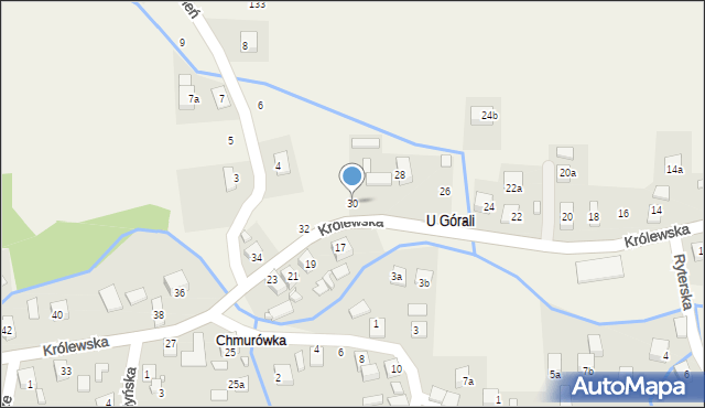 Przysietnica, Królewska, 30, mapa Przysietnica