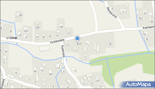 Przysietnica, Królewska, 9, mapa Przysietnica