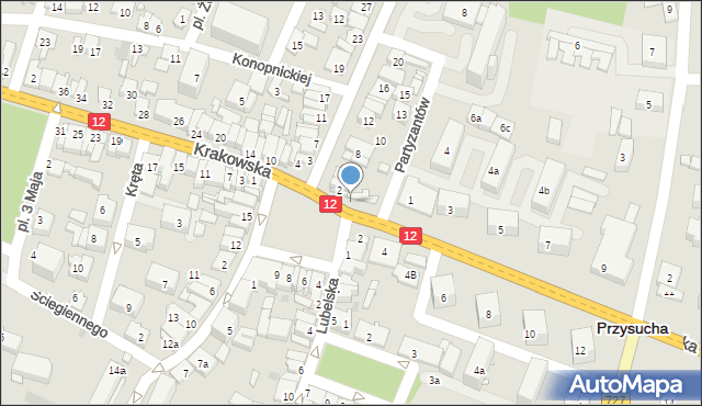 Przysucha, Krakowska, 2, mapa Przysucha