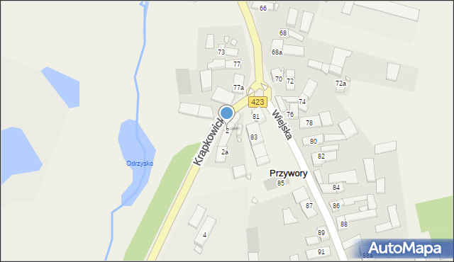 Przywory, Krapkowicka, 2, mapa Przywory