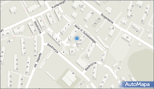 Pszczyna, Króla Jana III Sobieskiego, 13, mapa Pszczyny