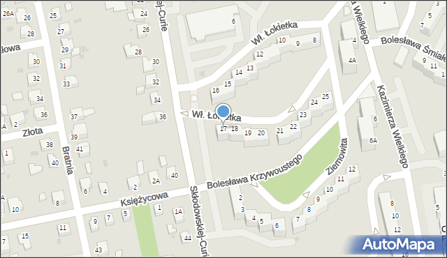 Pszczyna, Króla Władysława Łokietka, 17, mapa Pszczyny
