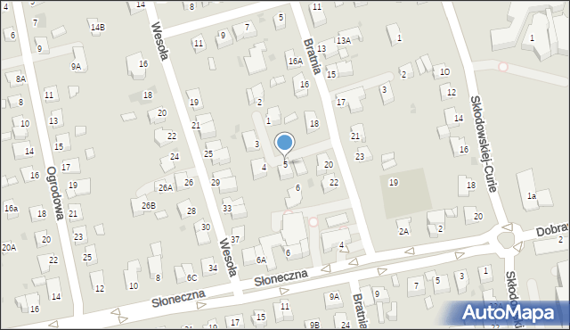 Pszczyna, Krzywa, 5, mapa Pszczyny