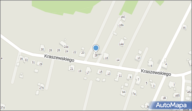 Pszów, Kraszewskiego Józefa Ignacego, 18, mapa Pszów