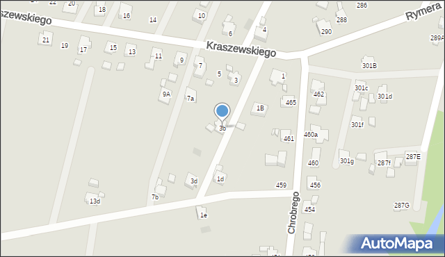 Pszów, Kraszewskiego Józefa Ignacego, 3b, mapa Pszów