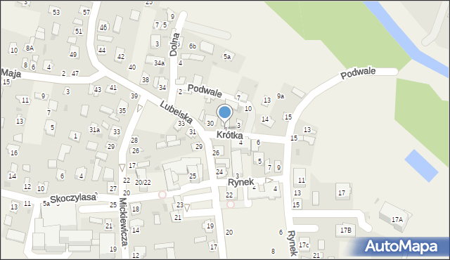 Puchaczów, Krótka, 1, mapa Puchaczów