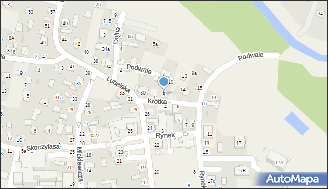 Puchaczów, Krótka, 3, mapa Puchaczów