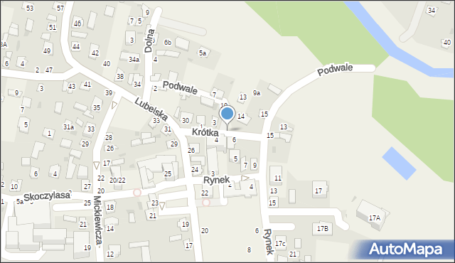 Puchaczów, Krótka, 7, mapa Puchaczów