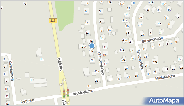 Puck, Kraszewskiego, 18, mapa Puck